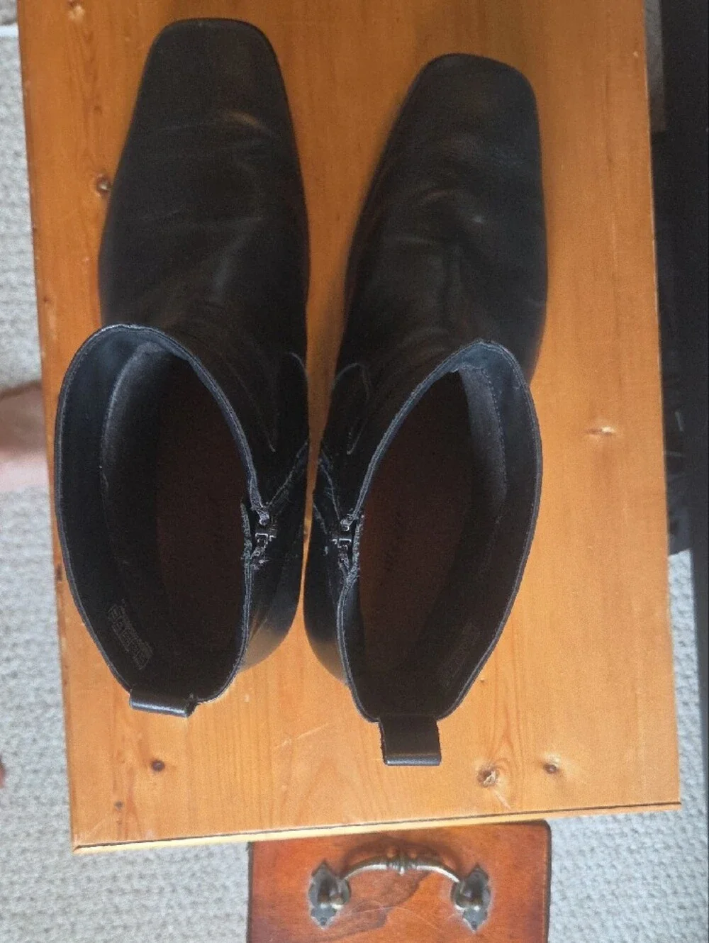 Rockport Black Leather Zip Chukka Boots